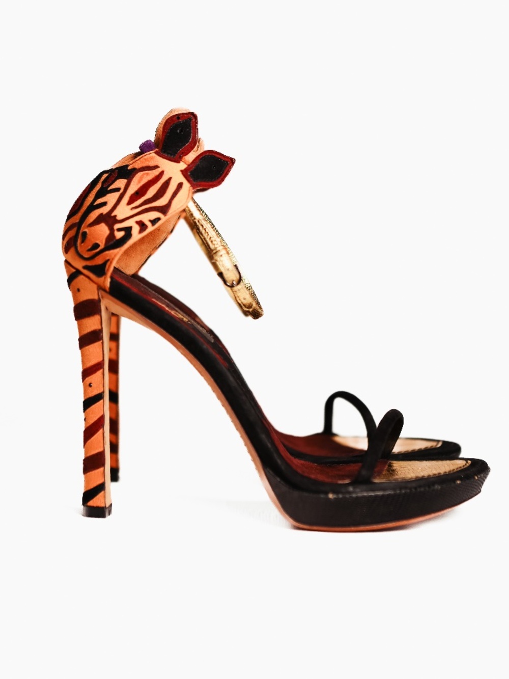 Louis Vuitton Satin Zebra Striped Sandals sz 39